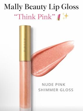 Mally Beauty Lip Gloss “Think Pink” ✨ Nude Pink Shimmer Gloss